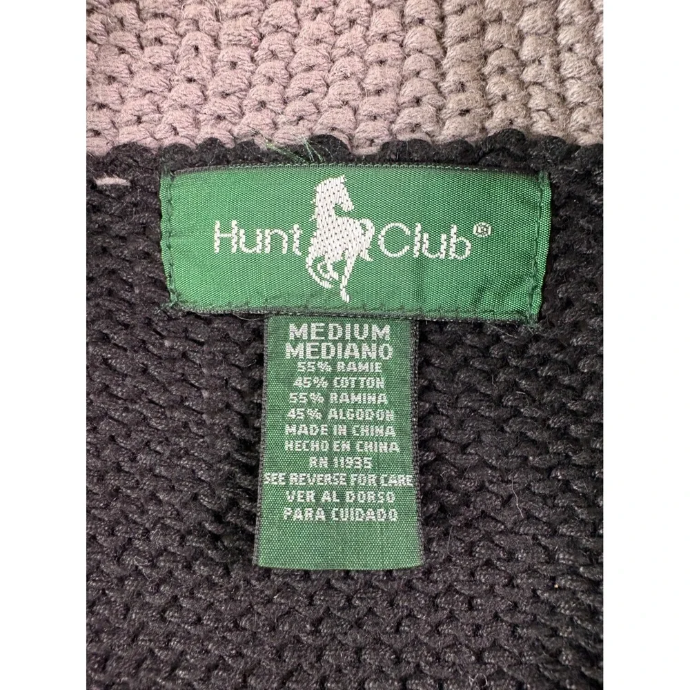 Vintage 90s Hunt Club Patchwork Sweater Vest Womens M Toggle Grannycore Boho Y2K